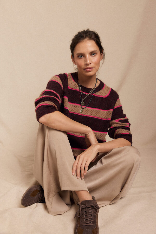 Slowlove Jersey rayas Vino