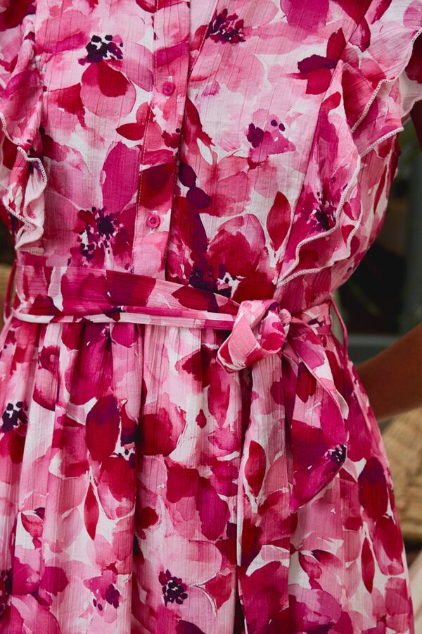 Pol&iacute;n Et Moi Vestido estampado MC frambuesa Fucsia