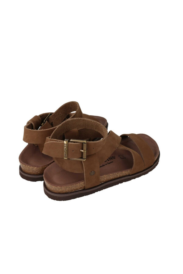 Genuins Sandalia de piel Marr&oacute;n