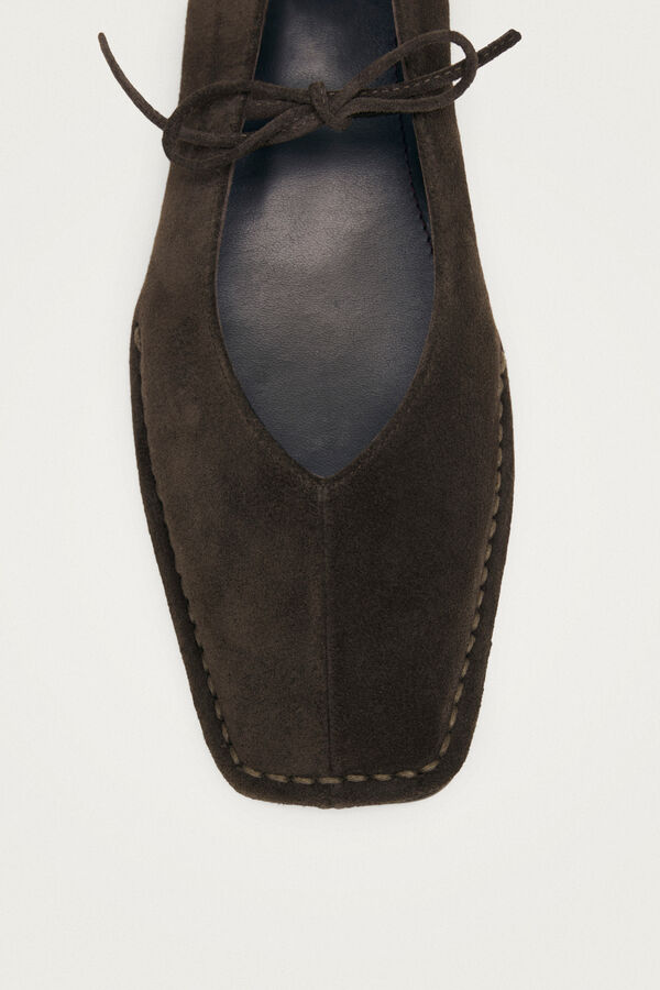 Alohas Bailarinas de cuero Sway Suede Marr&oacute;n