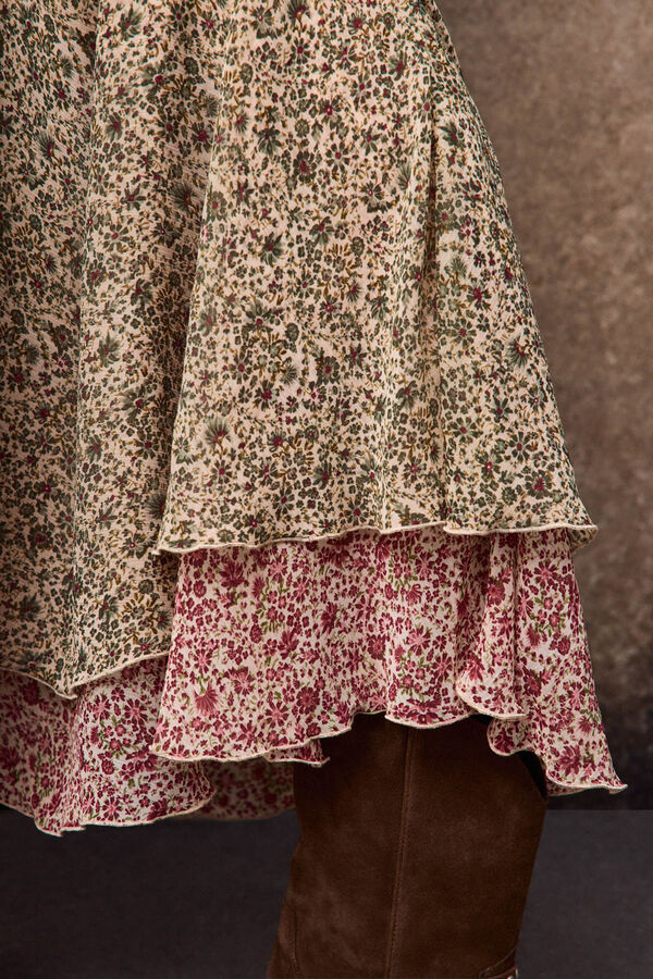 Slowlove Falda estampada evas&eacute; Multicolor
