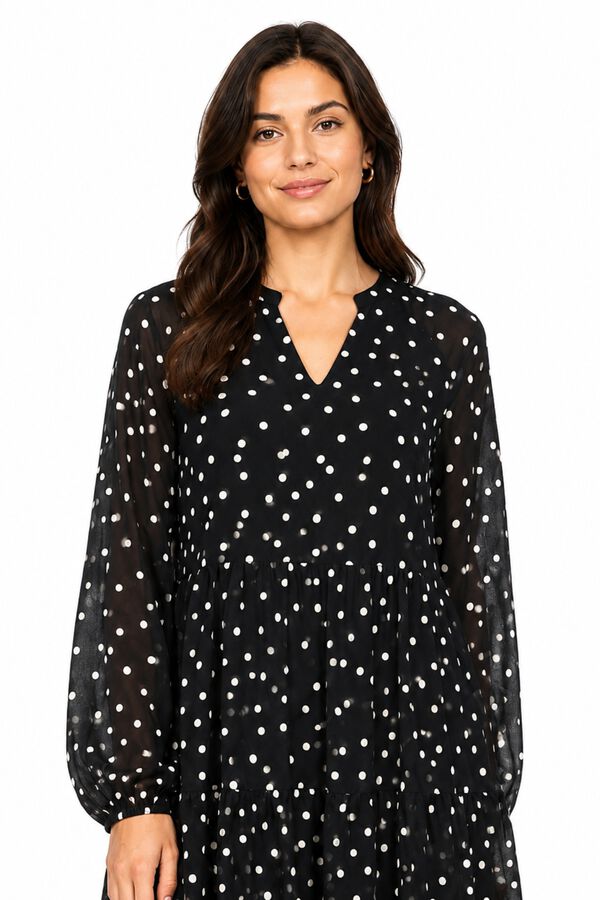 Object Vestido corto gasa estampado Negro