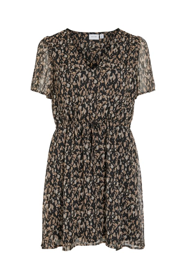 Vila Vestido corto de gasa Negro