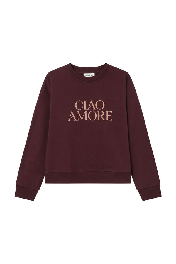 Grace & Mila Sudadera con mensaje Granate