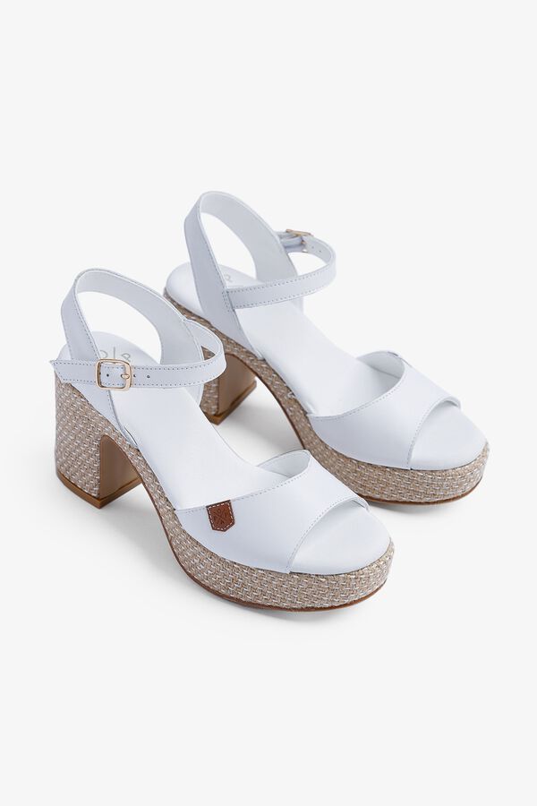 Popa Sandalia cu&ntilde;a tac&oacute;n se&ntilde;ora Daira Piel Blanco