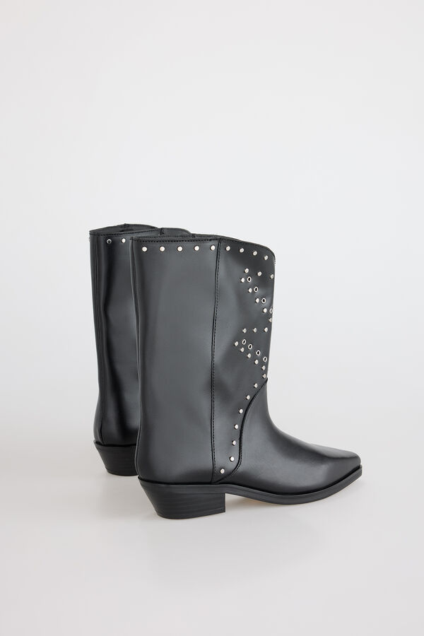 Slowlove Bota piel tachas Negro