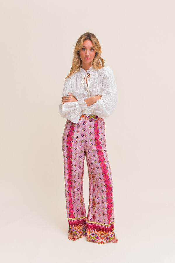 Jaase Pantalones pierna ancha Rosa
