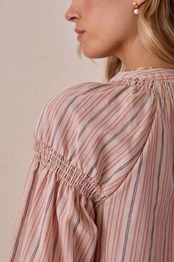 Pol&iacute;n Et Moi Blusa rayas lurex Rosa