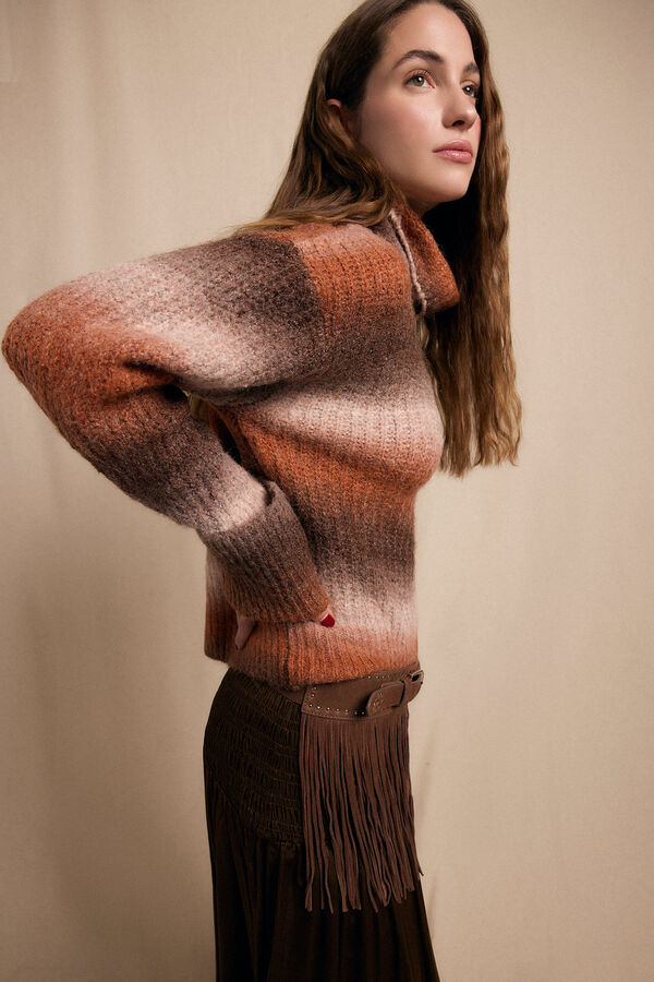 Slowlove Jersey cuello vuelto Estampado beige