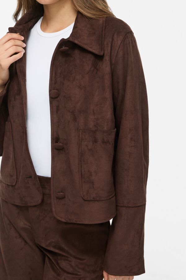 Vila Chaqueta corta efecto ante Marr&oacute;n oscuro