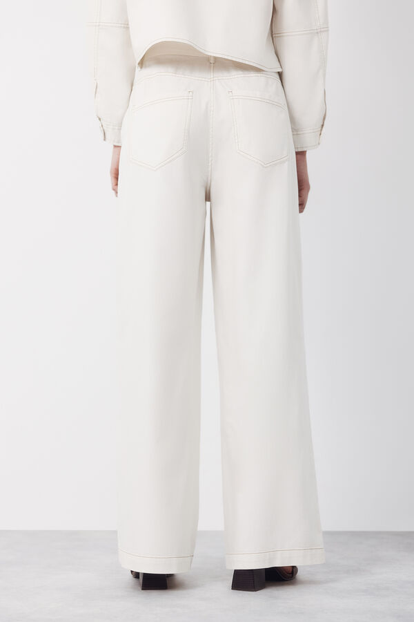 Cortefiel Jean Palazzo Soft Marfil