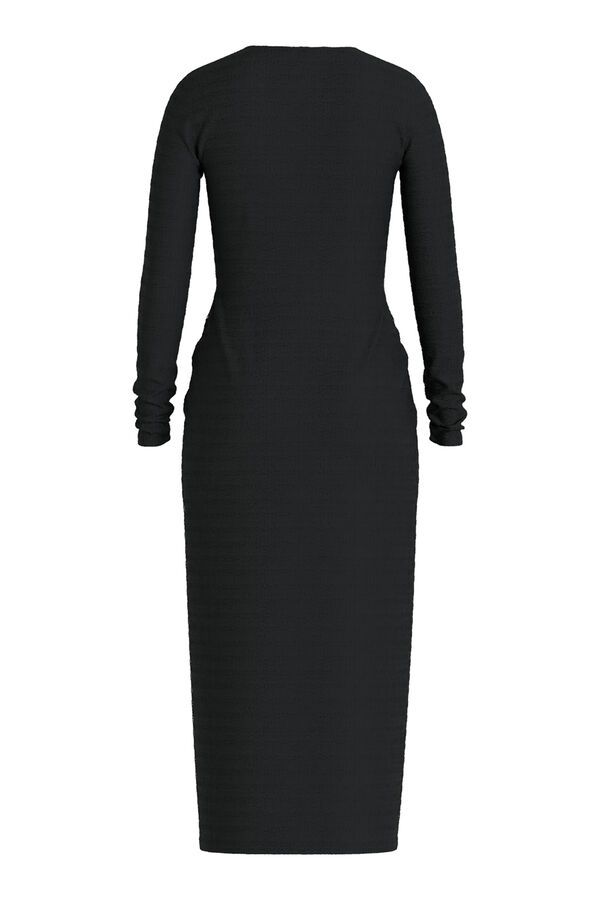 Vila Vestido midi manga larga Negro