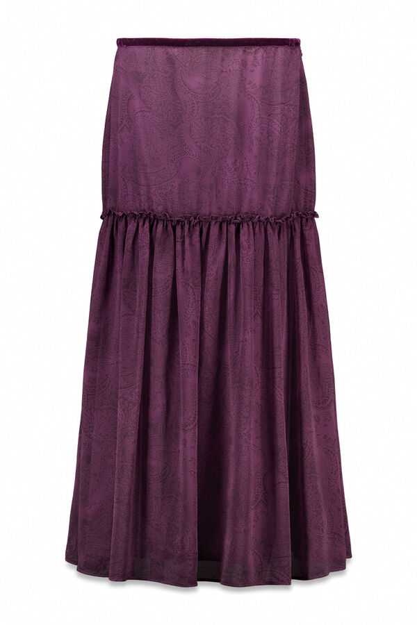 Slowlove Falda midi estampada Estampado morado