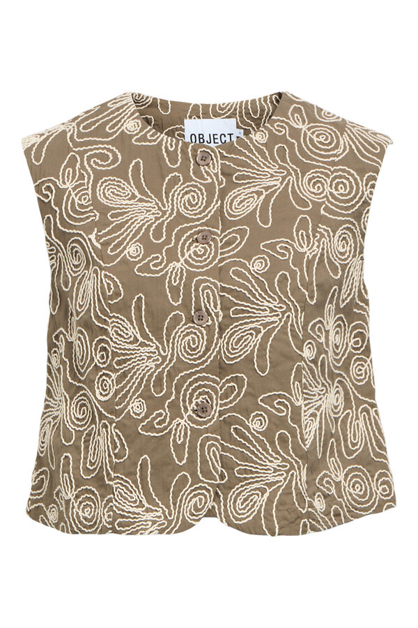 Object Chaleco tejido bordado Beige