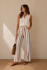 Vila Pantal&oacute;n wide leg multicolor Multicolor