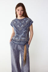 Slowlove Camiseta estampado bandana Azul marino