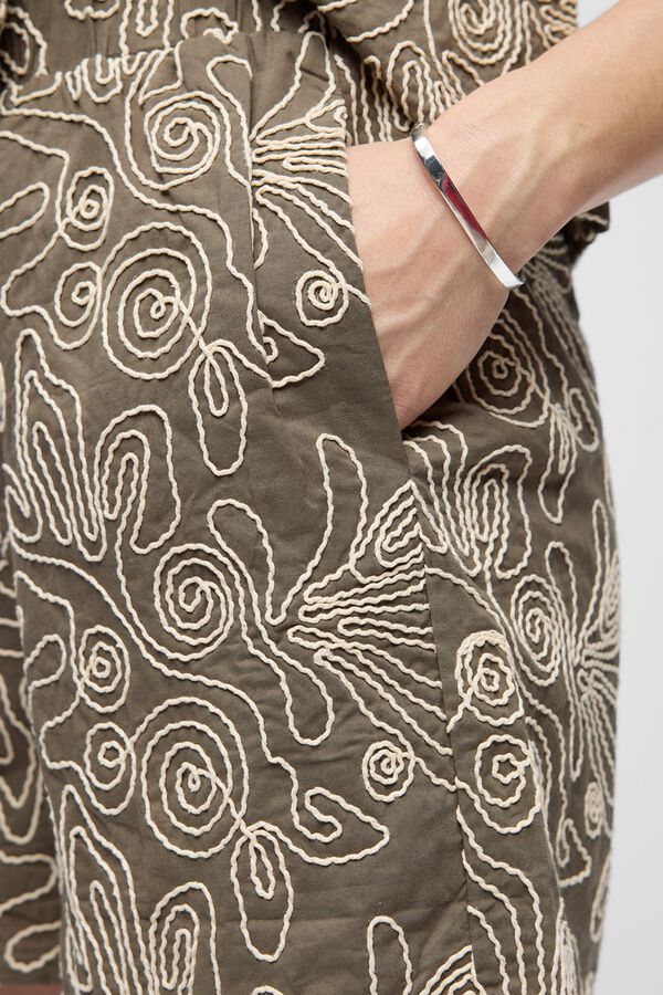Object Short tejido bordado Beige