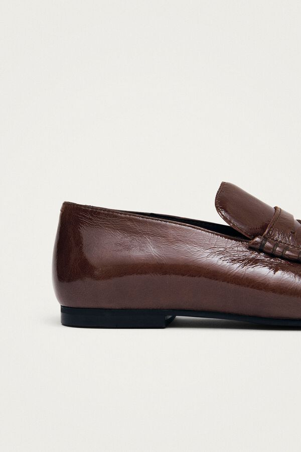 Alohas Mocasines de cuero Aven Patent Marr&oacute;n oscuro