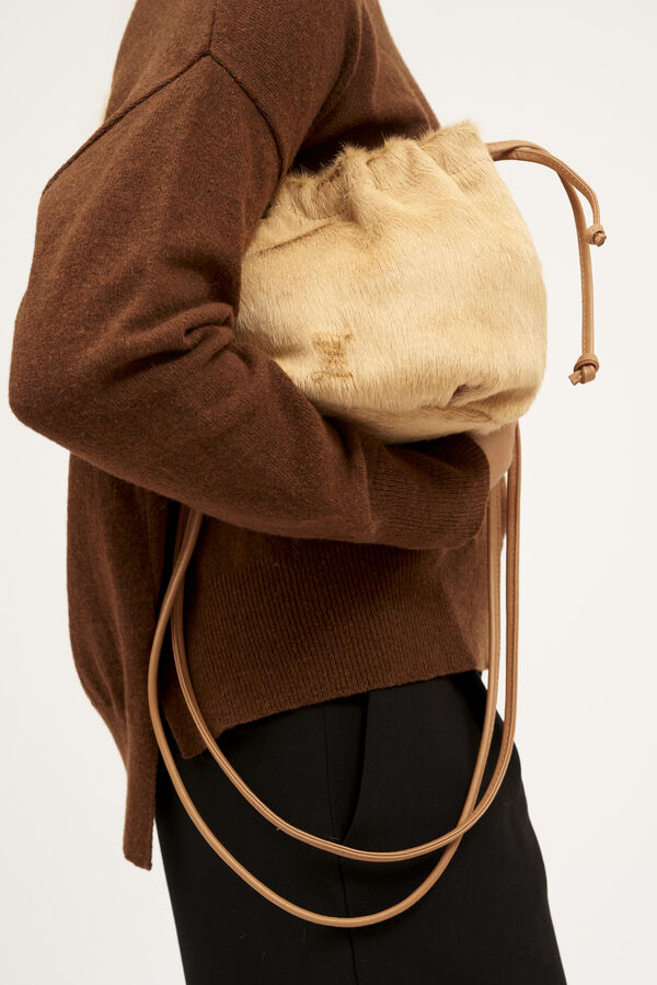 Zubi Bolso Bombonera pelo Beige