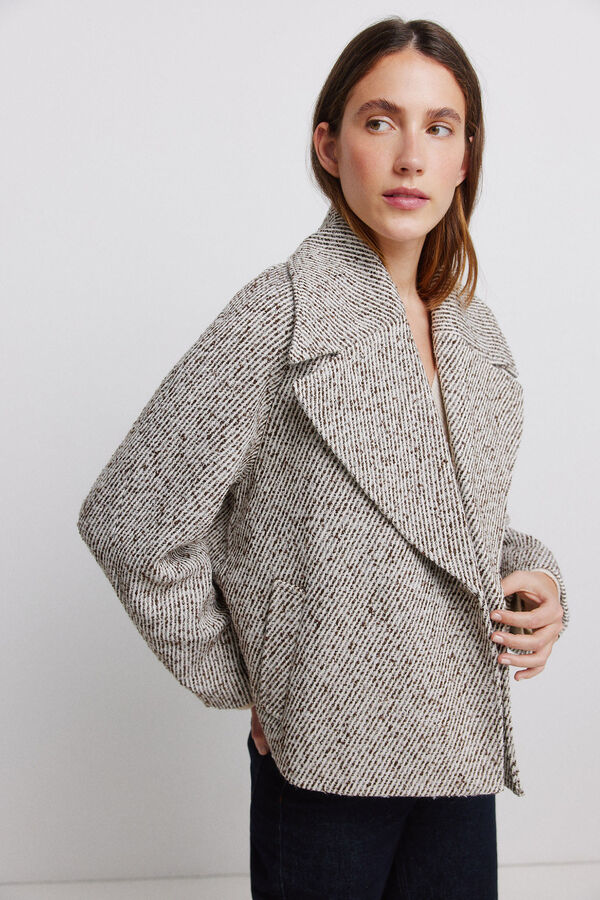 Vila Chaqueta corta solapa amplia Gris