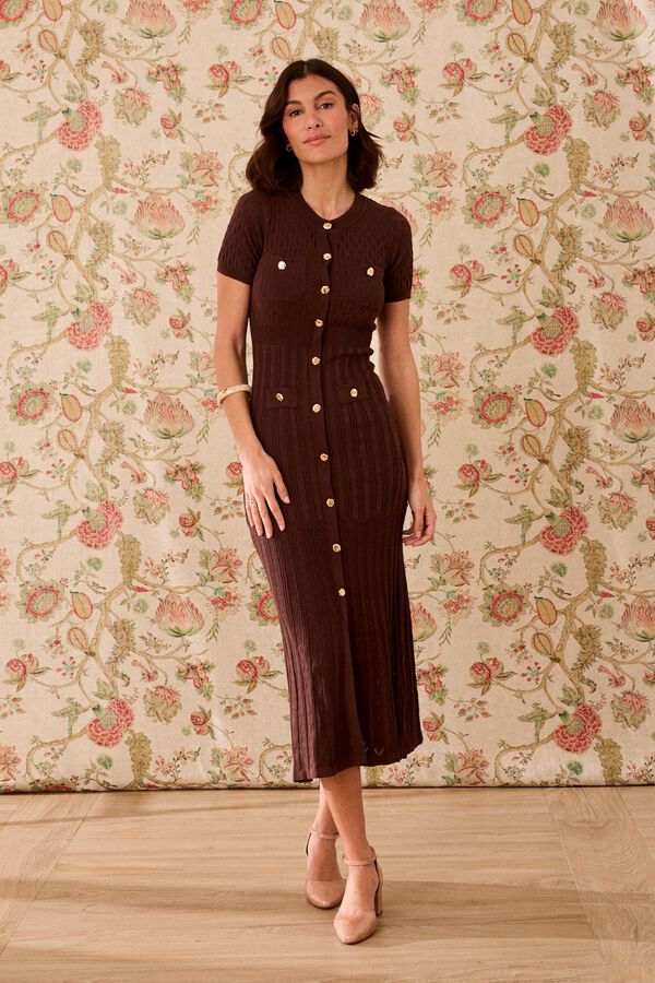 Pol&iacute;n Et Moi Vestido punto Romina Marr&oacute;n oscuro