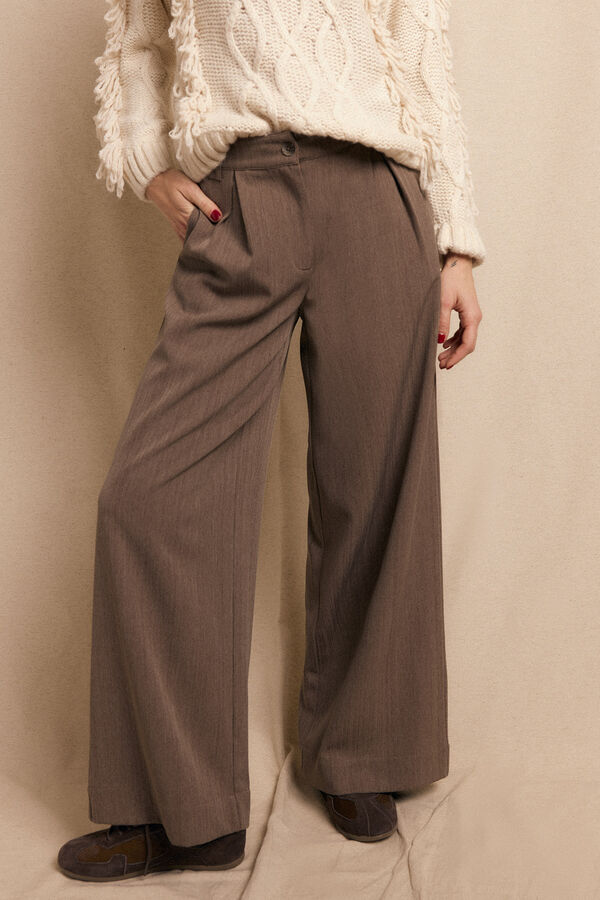 Slowlove Pantalón de pinzas rastrero Arena