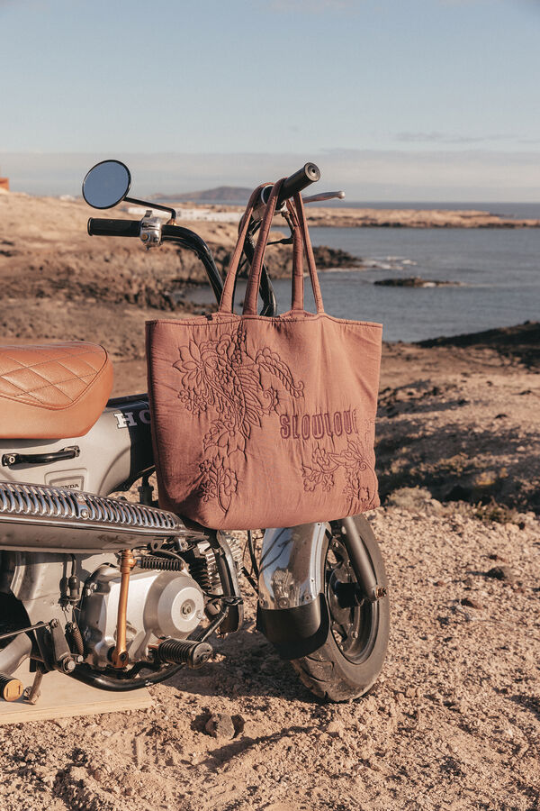 Slowlove EMBROIDERY WASHED SHOPPER Vino