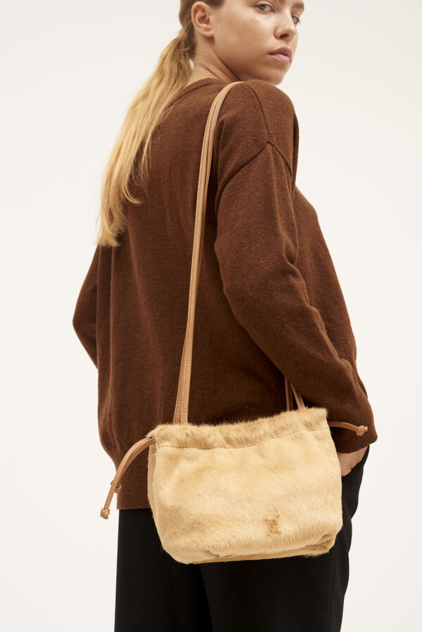 Zubi Bolso Bombonera pelo Beige