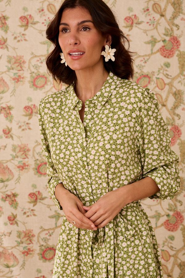 Pol&iacute;n Et Moi Vestido largo Marian Estampado verde