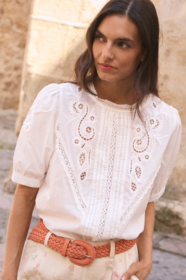 Pol&iacute;n Et Moi Camisa cuello redondo Sole Blanco