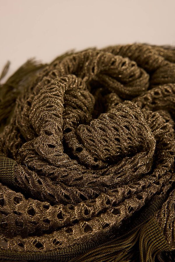 Slowlove Chal calado flecos Verde