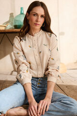 Pol&iacute;n Et Moi Camisa bordados Celia Beige