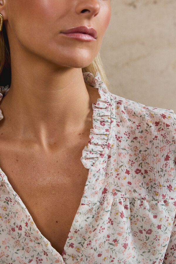 Pol&iacute;n Et Moi Camisa flores Magnolia Blanco