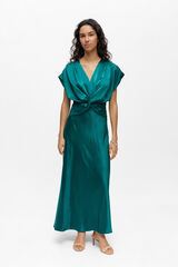 Object Vestido largo satinado Turquesa