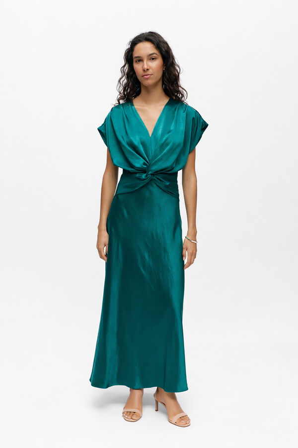 Object Vestido largo satinado Turquesa