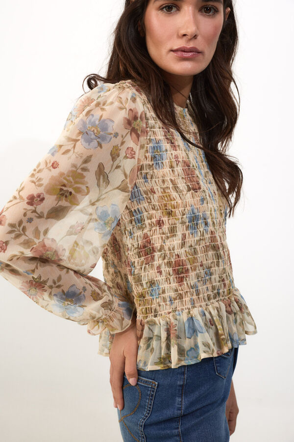 Slowlove Top gomas el&aacute;sticas estampado Dorado