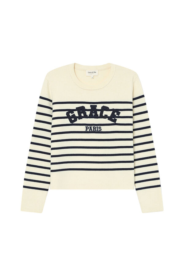Grace & Mila Jersey de rayas marinero Blanco