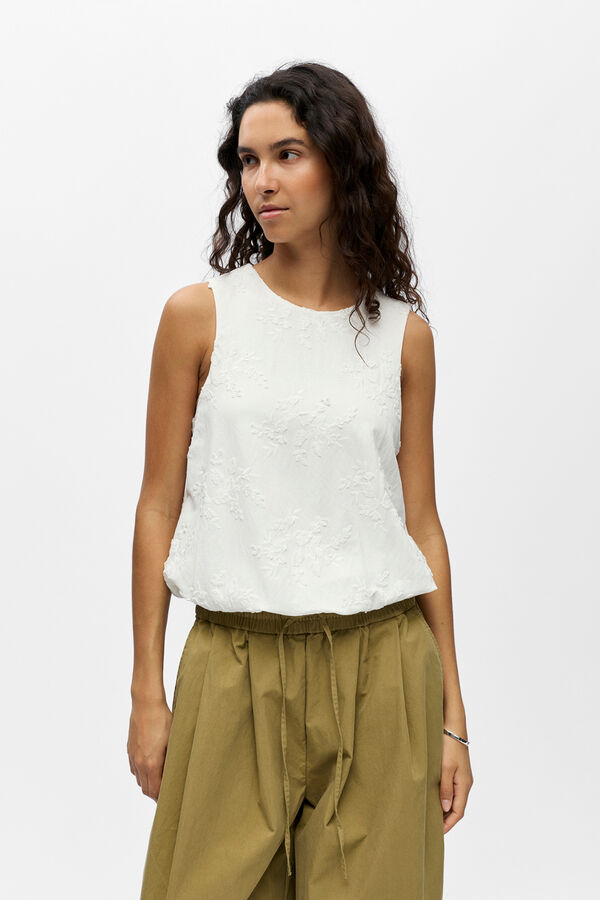 Object Top abullonado bordado Blanco