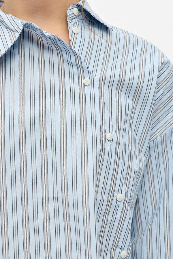 Object Camisa asim&eacute;trica rayas Azul