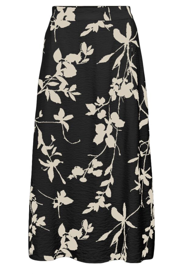 Object Falda midi estampada Gris oscuro