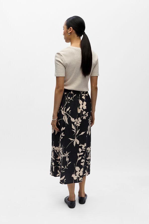 Object Falda midi estampada Gris oscuro