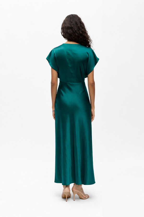 Object Vestido largo satinado Turquesa