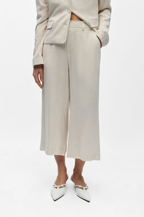 Object Pantal&oacute;n culotte lino Beige
