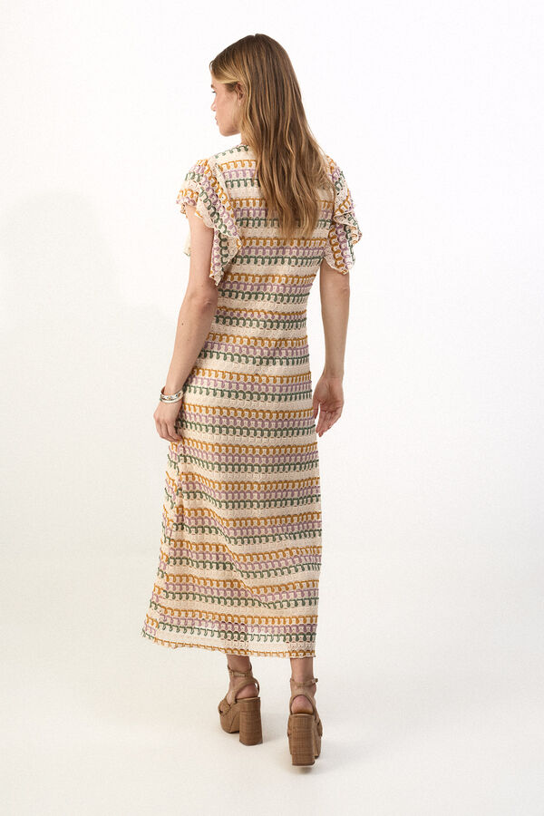 Slowlove Vestido estructura multicolor Naranja