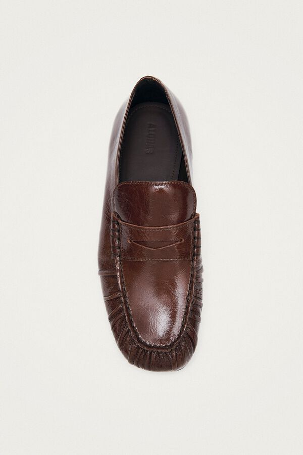 Alohas Mocasines de cuero Aven Patent Marr&oacute;n oscuro