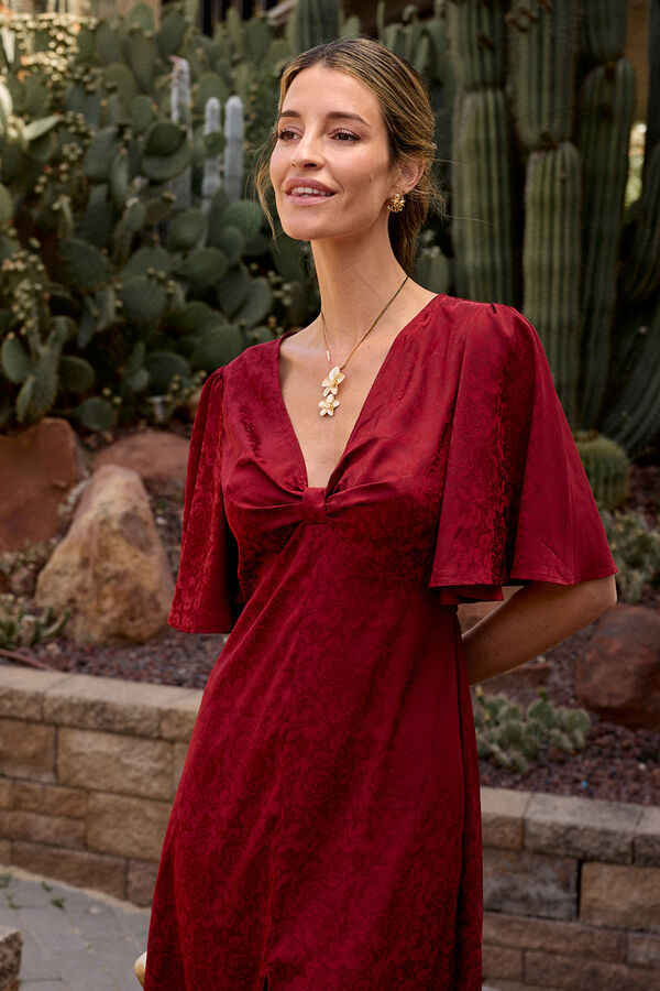 Polín Et Moi Vestido largo estampado Rojo