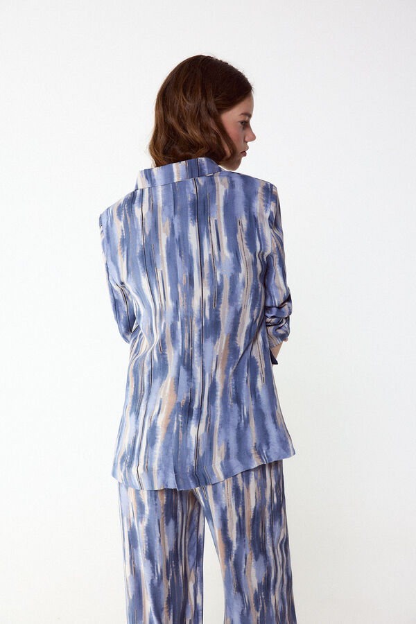Slowlove Chaqueta blazer estampada Estampado azul
