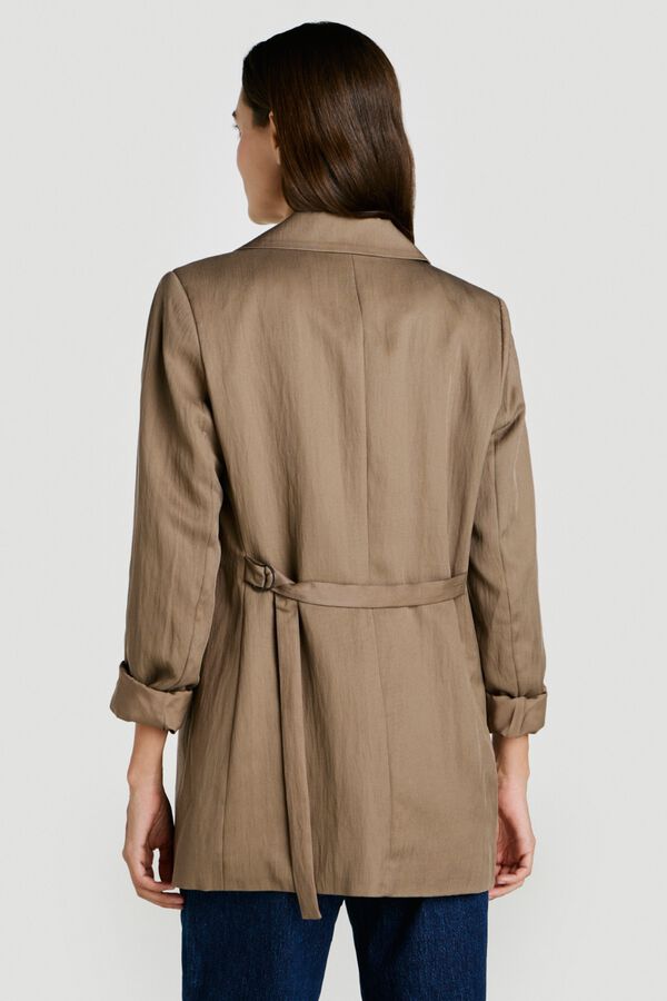 Vila Americana blazer abotonada Marr&oacute;n