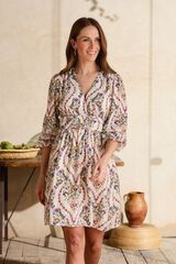 Pol&iacute;n Et Moi Vestido blanco Adela Estampado blanco