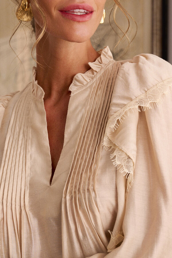 Pol&iacute;n Et Moi Blusa puntilla Anne Beige